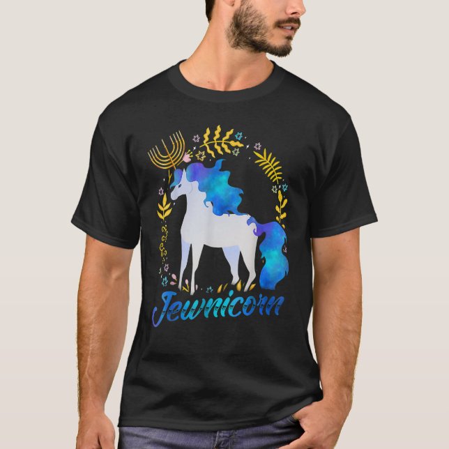 Camiseta Jewnicorn Jewish Unicorn Chanukah Hanukkah Jew (Frente)
