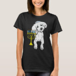 Camiseta JewPoodle Dog Menorah Hanukkah Pajamas Chanuka<br><div class="desc">Jewish Poodle Dog Menorah Hanukkah Pajamas Chanukah PJs</div>