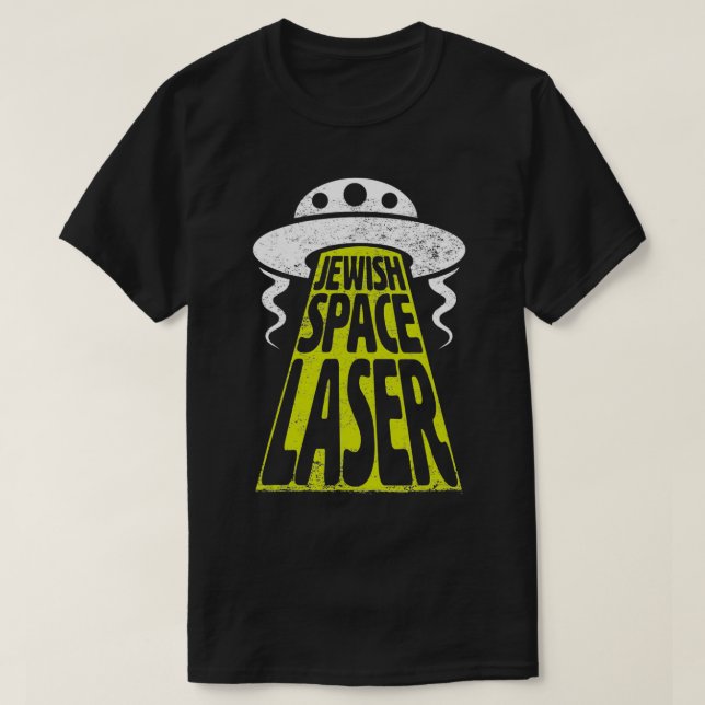 Camiseta JewSpace Laser Funny Parody (Frente do Design)