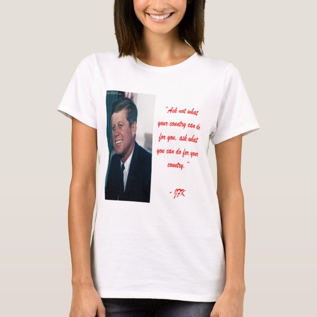 Camiseta JFK & Citação Peça Não (Frente)