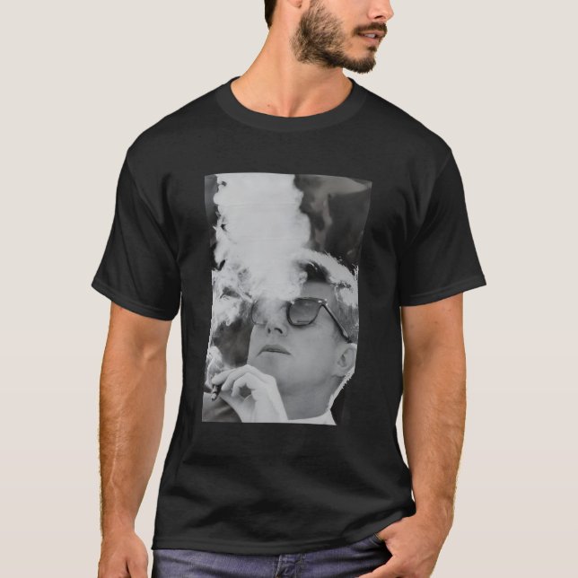 Camiseta Jfk Fumando com Shades John F Kennedy Presidente (Frente)