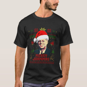 Camiseta JFK John F Kennedy Feliz Johnmas Engraçado Natal T
