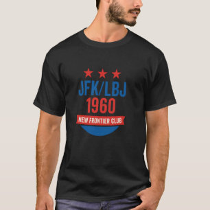 Camiseta JFK LBJ 1960 Nova Fronteira Campanha de John F Ken
