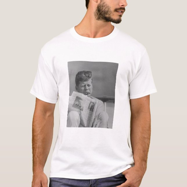 Camiseta JFK que relaxa fora (Frente)