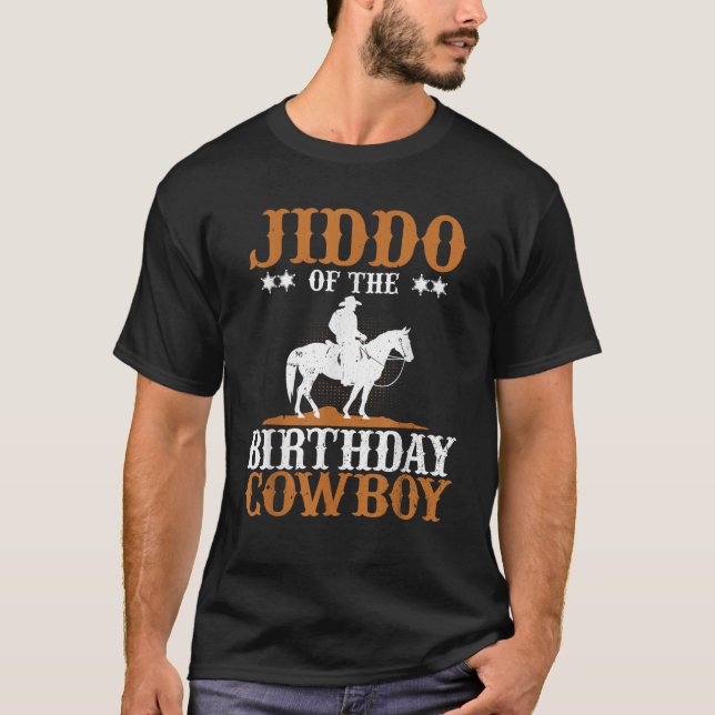 Camiseta Jiddo of the Birthday of Cowboy Grandpa Bday Boy P (Frente)
