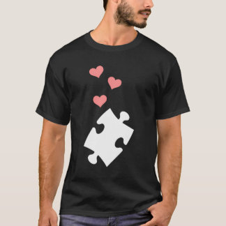 Camiseta Jigsee Quebra-cabeça Piece Hearts