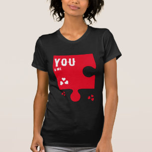 Camiseta Jigsert Heart NÓS AJUSTADO JUNTOS Casais Namorados