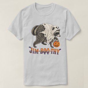 Camiseta Jim Boo Thy Guaxinim Fantasma Divertido Halloween