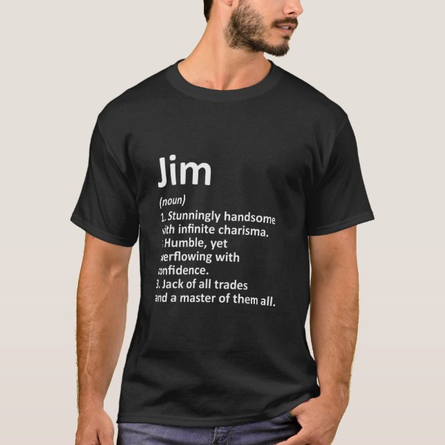 Camiseta JIM Definição Nome Personalizado Funny Birthday G (Frente)