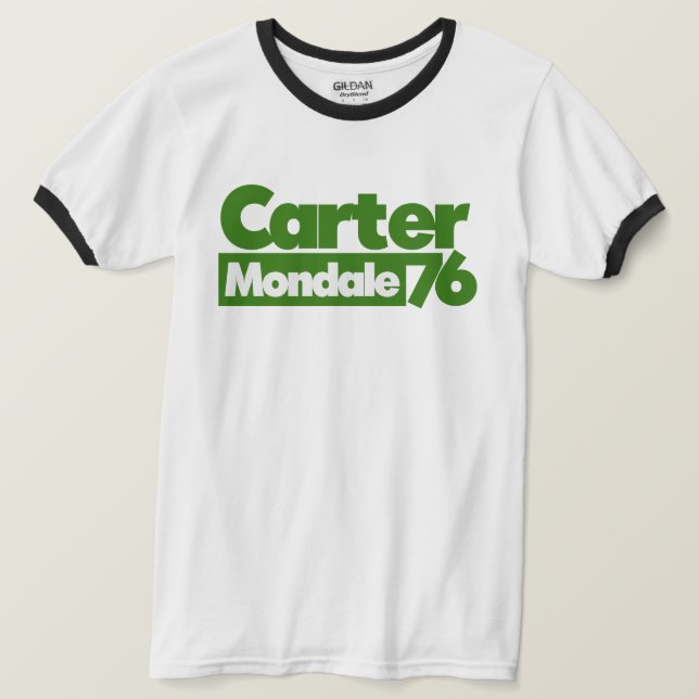 Camiseta Jimmy Carter 76 Carter Mondale retro Politics (Frente do Design)