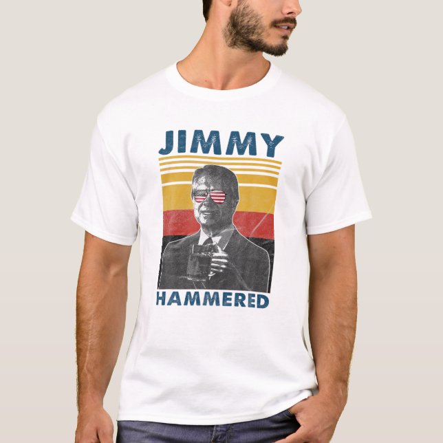 Camiseta Jimmy Hammered Em 4 De Julho, Bebado Presidente Ca (Frente)