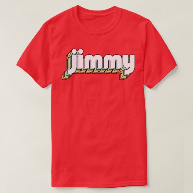 Camiseta Jimmy Retro Rainbow Tipografia Estilo Desvanecido (Frente do Design)