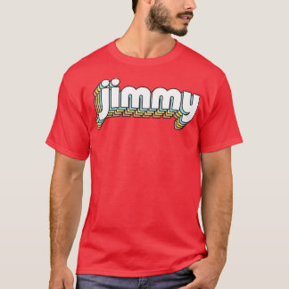 Camiseta Jimmy Retro Rainbow Tipografia Estilo Desvanecido
