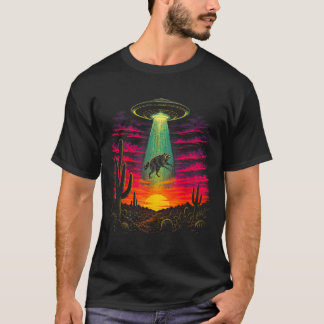 Camiseta Jimothy Meme Guaxinim Abdução Ovni Retro Engraçado