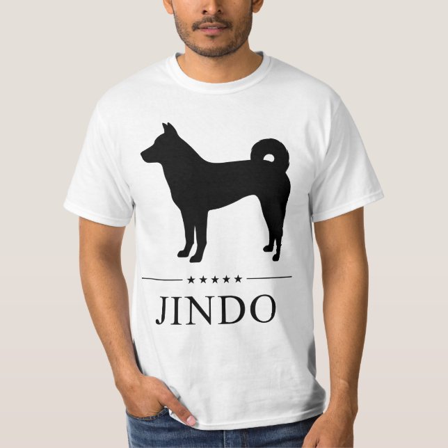 Camiseta Jindo Dog Black Silhouette  (Frente)