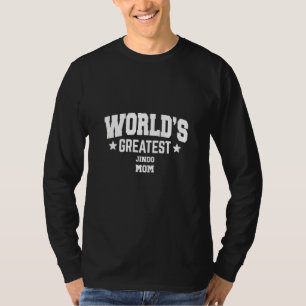 Camiseta Jindo Feminino Para Mãe Raça de Cachorro Branco