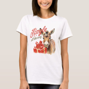 Camiseta Jingle All Way Fazenda de Natal Donkey