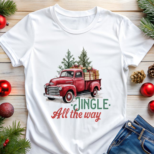 Camiseta Jingle All Way Red Truck Christmas (Criador carregado)