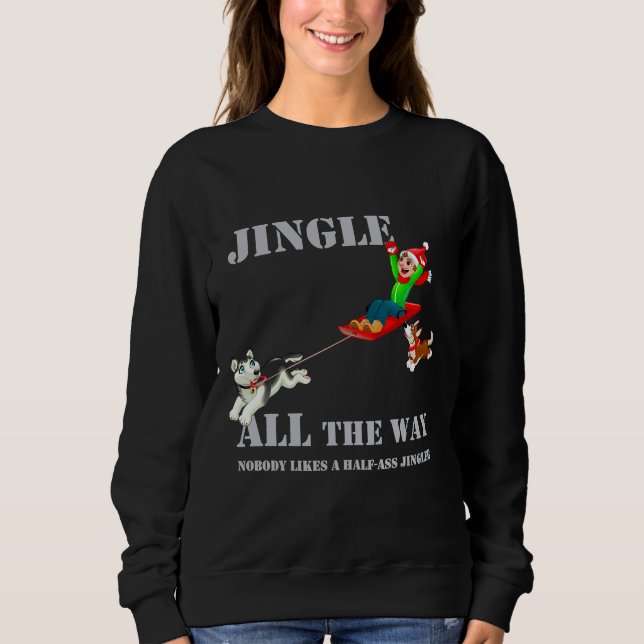 Camiseta Jingle All Way Siberian Husky Idea (Frente)