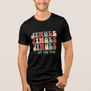 Camiseta Jingle até os feriados de Natal Retro Groovy