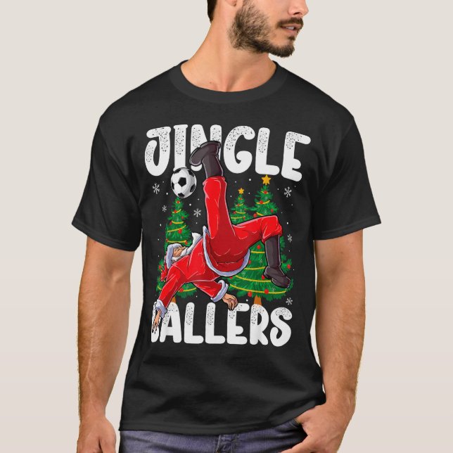 Camiseta Jingle Ballers Santa Football Christmas Soccer Pla (Frente)