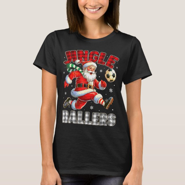 Camiseta Jingle Ballers Santa Football Christmas Soccer Pla (Frente)