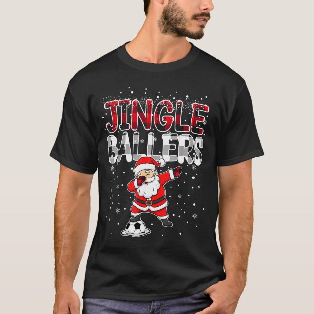 Camiseta Jingle Ballers Santa Football Christmas Soccer Pla (Frente)