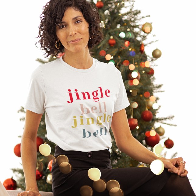 Camiseta Jingle Bell Bell Colorida Moderna (Criador carregado)