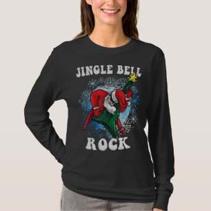 Camiseta Jingle Bell Papais noeis Tocando Violão Fu