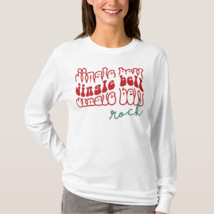 Camiseta Jingle Bell Rock, Retro Engraçado Música de Natal