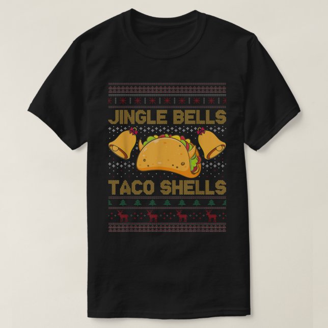 Camiseta Jingle Bell Taco Shells Funny Christmas Mexican  (Frente do Design)