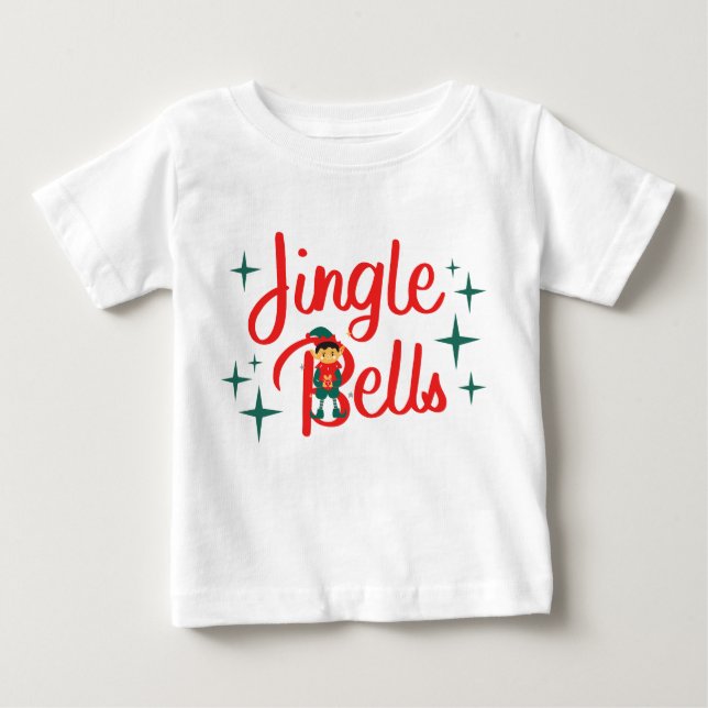 Camiseta Jingle Bells Baby Fine Jersey (Frente)
