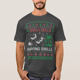 Camiseta Jingle Bells Surfando Nadadores Feios De Natal