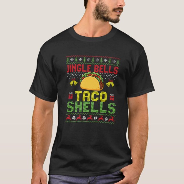 Camiseta Jingle Bells Taco Shells Taco Lover Comida Mexican (Frente)