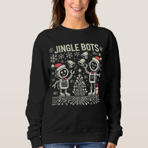Camiseta Jingle Bots Festivos Holiday Robots com Santa Hats