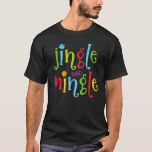 Camiseta Jingle e Mingle. Papais noeis da Árvore de Natal