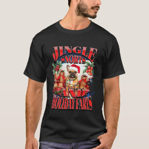 Camiseta Jingle Funga Fartas de Natal Bulldogue Francês Fer