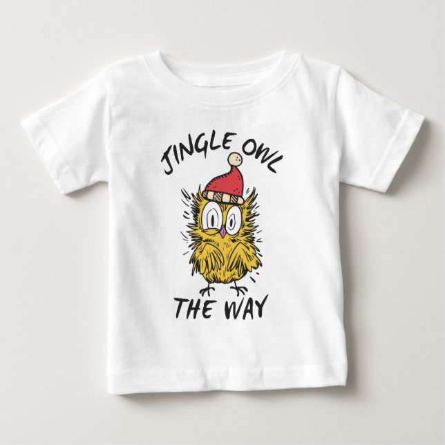 Camiseta Jingle Owl do jeito que Papais noeis Engraçados Co (Frente)