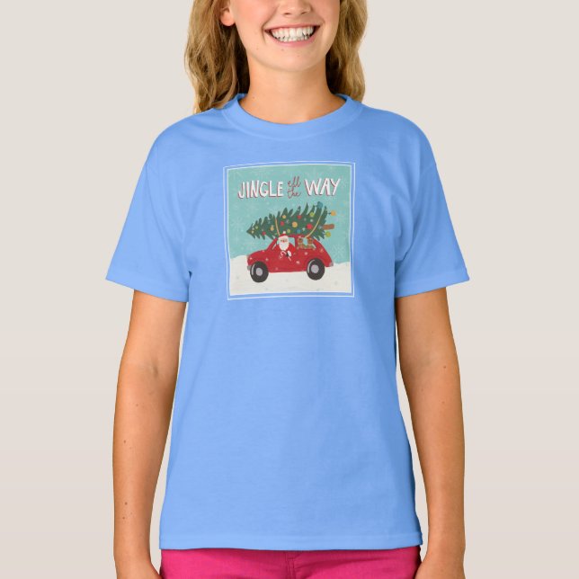 Camiseta Jingle Por Todo O Caminho | Carro Papai noel (Frente)