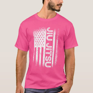 Camiseta Jiu Jitsu - Bandeira Americana Ju Jitsu Men Ki