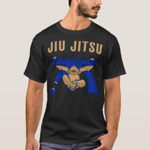 Camiseta Jiu Jitsu BJJ Sloth Jiu Jitsu Belet Azul com Texto
