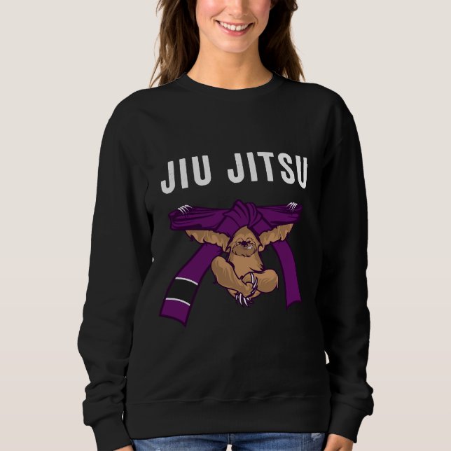 Camiseta Jiu Jitsu Bjj Sloth Jiu Jitsu Cinto Púrpura Com Te (Frente)