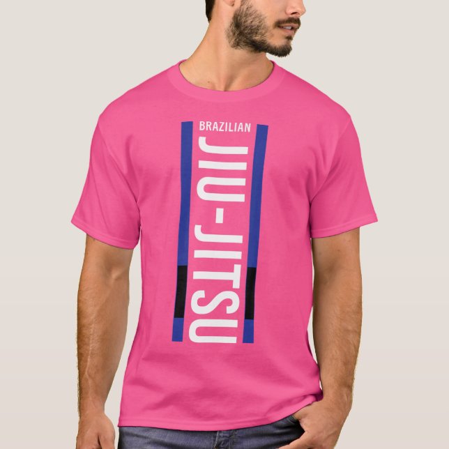 Camiseta Jiu Jitsu Blue Belt Bjj Oferece Mma Cage Para O Co (Frente)