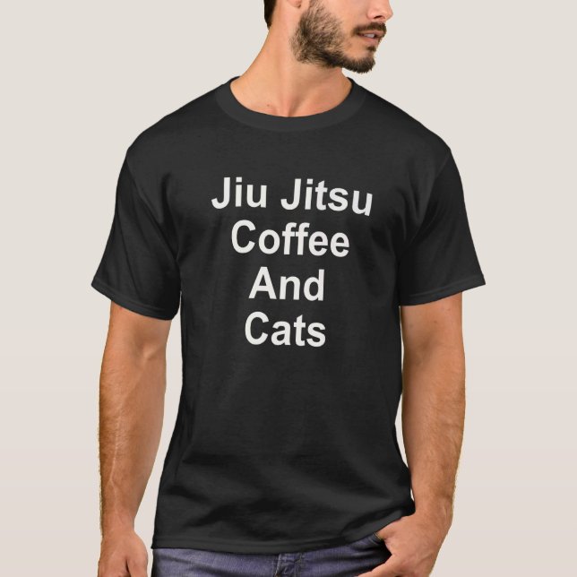 Camiseta Jiu Jitsu Café e Gatos (Frente)