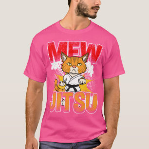 Camiseta Jiu Jitsu Cat Mew Jitsu Engraçado Artes Marciais B