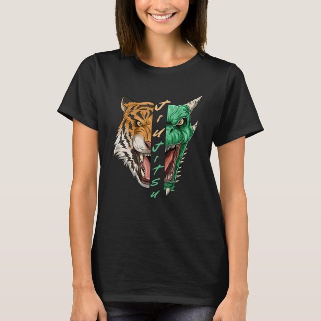 Camiseta Jiu Jitsu Dragon and Tiger - BJJ Grappling (Frente)