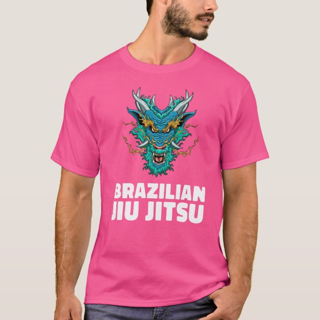 Camiseta Jiu Jitsu Dragon Demon Jiu Jitsu MMA Gra (Frente)