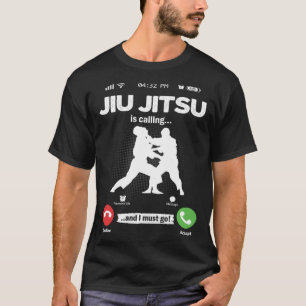 Camiseta Jiu Jitsu Está Chamando Eu Devo Ir Lutador de MMA 