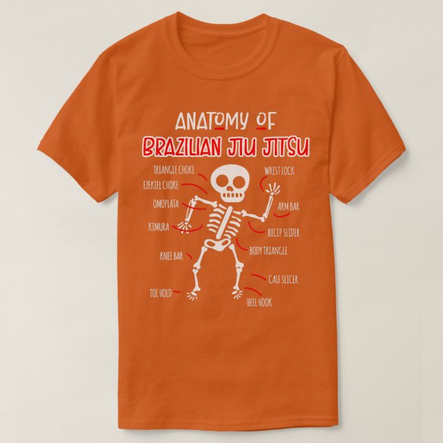 Camiseta Jiu Jitsu Funny BJJ dá o esqueleto assustador de N (Frente do Design)