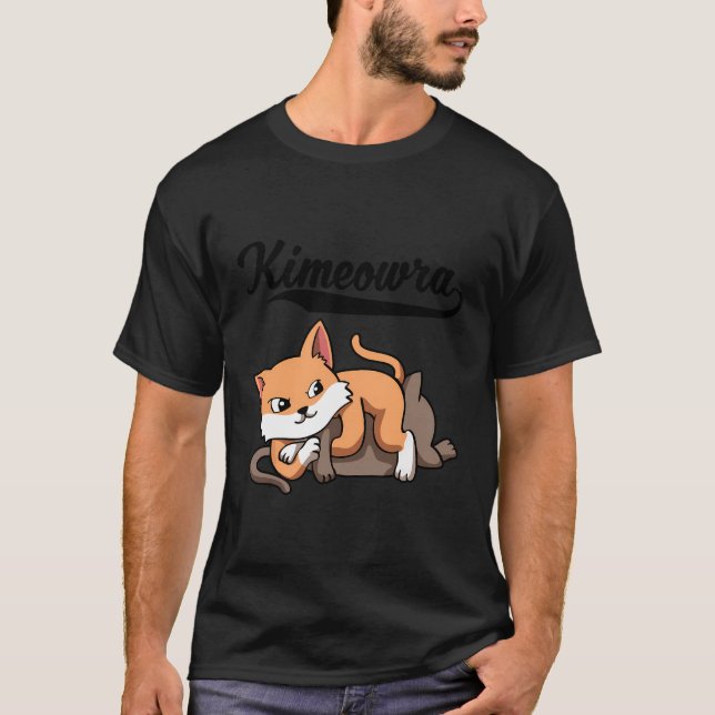 Camiseta Jiu Jitsu Kimura Cute Kawaii Kimeowra, Diversão de (Frente)